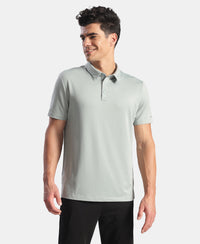 Recycled Microfiber Elastane Stretch Half Sleeve Polo Tshirt with Breathable Mesh - Abyss
