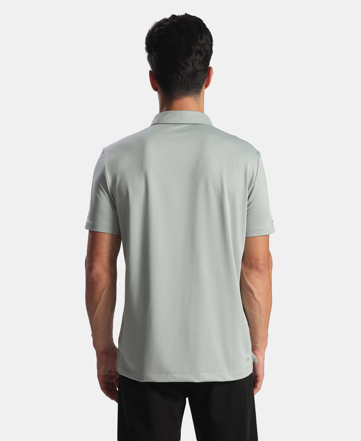 Recycled Microfiber Elastane Stretch Half Sleeve Polo Tshirt with Breathable Mesh - Abyss