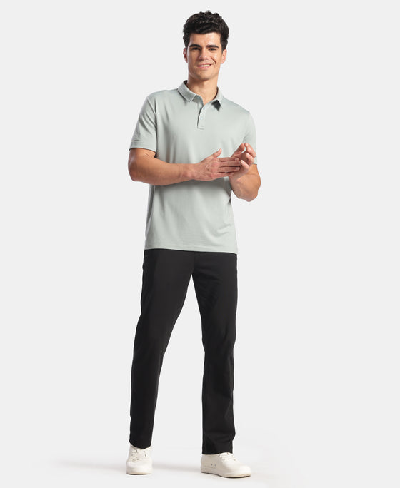 Recycled Microfiber Elastane Stretch Half Sleeve Polo Tshirt with Breathable Mesh - Abyss