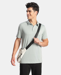 Recycled Microfiber Elastane Stretch Half Sleeve Polo Tshirt with Breathable Mesh - Abyss