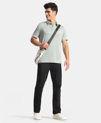 Recycled Microfiber Elastane Stretch Half Sleeve Polo Tshirt with Breathable Mesh - Abyss