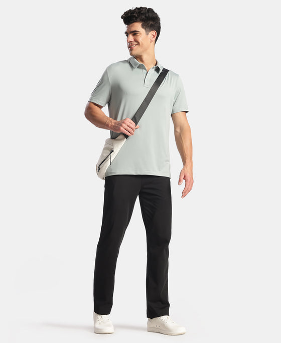 Recycled Microfiber Elastane Stretch Half Sleeve Polo Tshirt with Breathable Mesh - Abyss