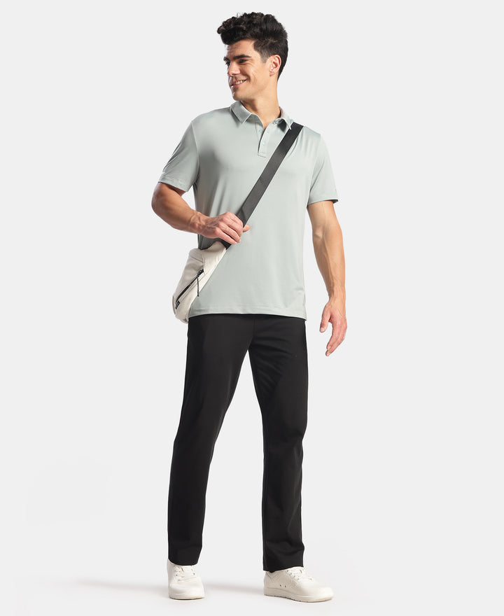 Recycled Microfiber Elastane Stretch Half Sleeve Polo Tshirt with Breathable Mesh - Abyss