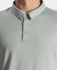 Recycled Microfiber Elastane Stretch Half Sleeve Polo Tshirt with Breathable Mesh - Abyss