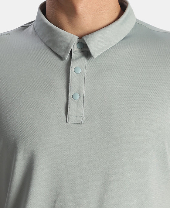 Recycled Microfiber Elastane Stretch Half Sleeve Polo Tshirt with Breathable Mesh - Abyss