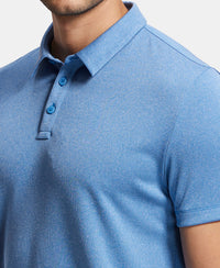 Recycled Microfiber Elastane Stretch Half Sleeve Polo T-Shirt with Breathable Mesh - Move Blue