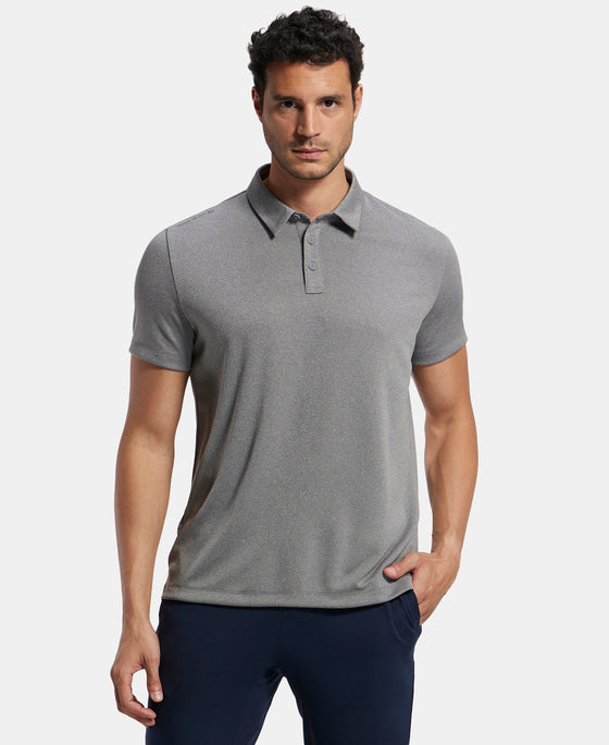 Recycled Microfiber Elastane Stretch Half Sleeve Polo T-Shirt with Breathable Mesh - Quiet Shade