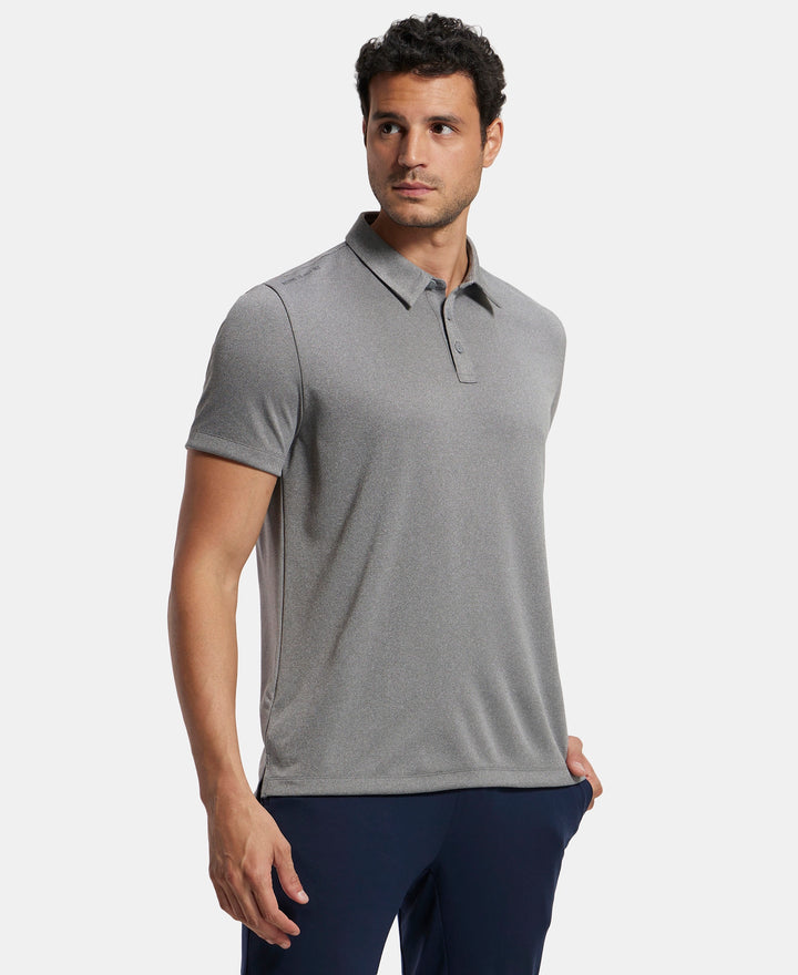 Recycled Microfiber Elastane Stretch Half Sleeve Polo T-Shirt with Breathable Mesh - Quiet Shade