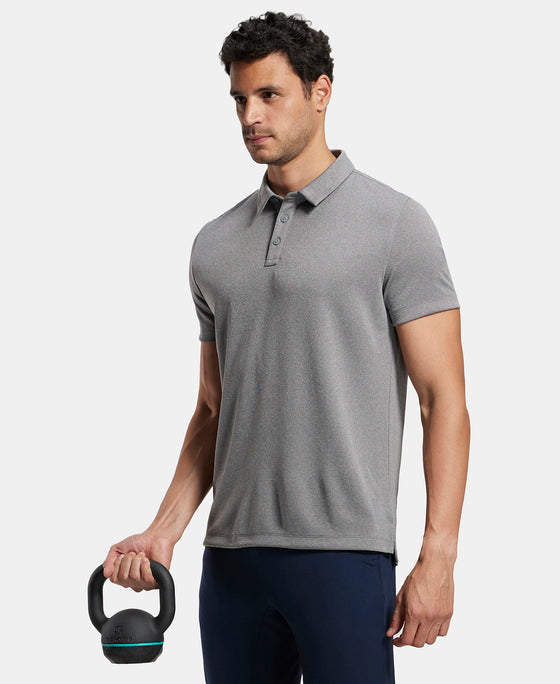 Recycled Microfiber Elastane Stretch Half Sleeve Polo T-Shirt with Breathable Mesh - Quiet Shade