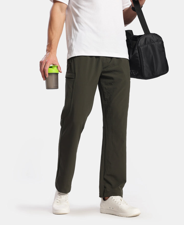 Recycled Microfiber Elastane Stretch Cargo Trackpant with StayFresh Treatment - Olive