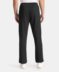 Microfiber Fabric Slimfit Trackpant with Zipper Pockets and StayFresh Treatment - Black