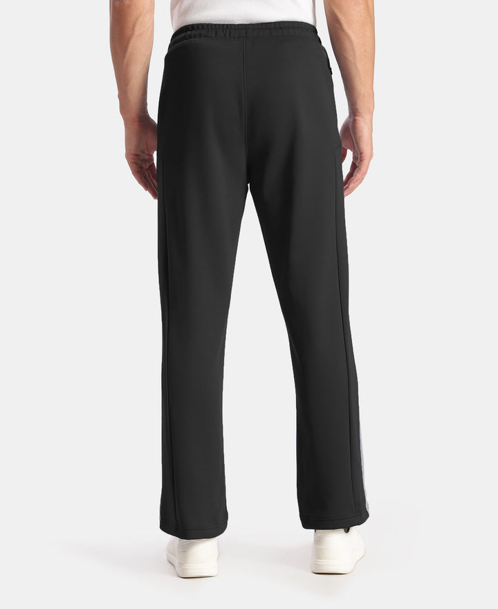 Microfiber Fabric Slimfit Trackpant with Zipper Pockets and StayFresh Treatment - Black
