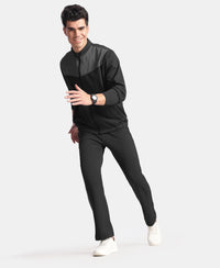 Microfiber Fabric Slimfit Trackpant with Zipper Pockets and StayFresh Treatment - Black