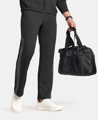 Microfiber Fabric Slimfit Trackpant with Zipper Pockets and StayFresh Treatment - Black