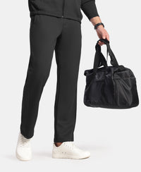 Microfiber Fabric Slimfit Trackpant with Zipper Pockets and StayFresh Treatment - Black