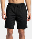 Recycled Microfiber Straight Fit Shorts with StayFresh Treatment - Black & Green