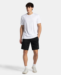 Recycled Microfiber Straight Fit Shorts with StayFresh Treatment - Black & Green