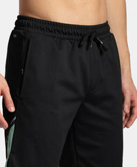 Recycled Microfiber Straight Fit Shorts with StayFresh Treatment - Black & Green