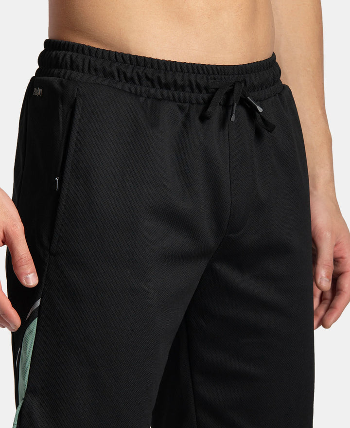 Recycled Microfiber Straight Fit Shorts with StayFresh Treatment - Black & Green