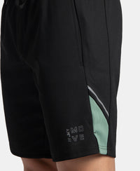 Recycled Microfiber Straight Fit Shorts with StayFresh Treatment - Black & Green