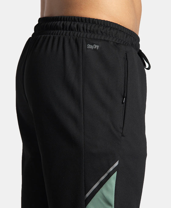 Recycled Microfiber Straight Fit Shorts with StayFresh Treatment - Black & Green