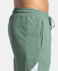 Recycled Microfiber Straight Fit Shorts with StayFresh Treatment - Green & White
