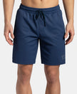 Recycled Microfiber Straight Fit Shorts with StayFresh Treatment - Navy & White