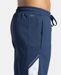 Recycled Microfiber Straight Fit Shorts with StayFresh Treatment - Navy & White
