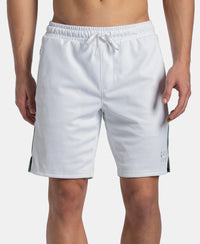 Recycled Microfiber Straight Fit Shorts with StayFresh Treatment - White & Green