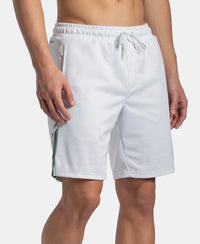 Recycled Microfiber Straight Fit Shorts with StayFresh Treatment - White & Green
