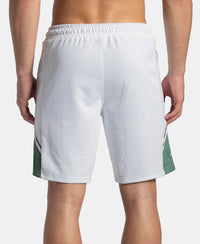 Recycled Microfiber Straight Fit Shorts with StayFresh Treatment - White & Green