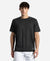 Microfiber Fabric Round Neck Half Sleeve T-Shirt with StayDry Tech - Black Melange