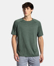 Microfiber Fabric Round Neck Half Sleeve T-Shirt with StayDry Tech - Duck Green Zebra