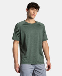 Microfiber Fabric Round Neck Half Sleeve T-Shirt with StayDry Tech - Duck Green Zebra