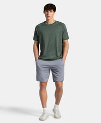 Microfiber Fabric Round Neck Half Sleeve T-Shirt with StayDry Tech - Duck Green Zebra