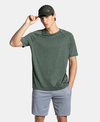Microfiber Fabric Round Neck Half Sleeve T-Shirt with StayDry Tech - Duck Green Zebra