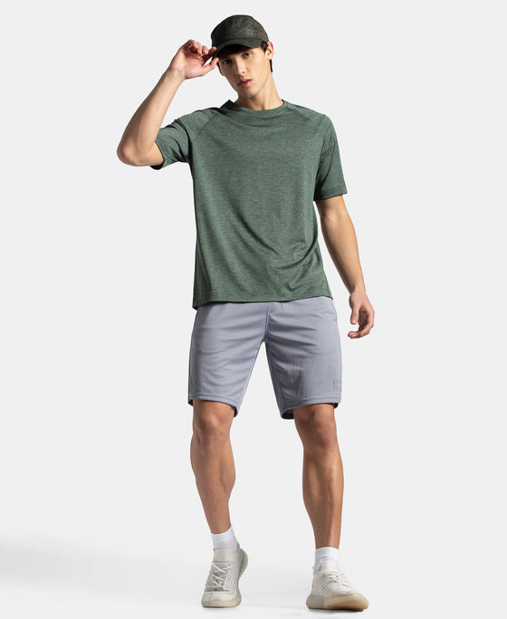 Microfiber Fabric Round Neck Half Sleeve T-Shirt with StayDry Tech - Duck Green Zebra