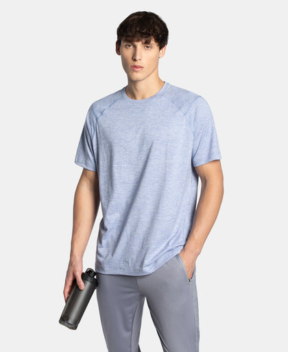 Microfiber Fabric Round Neck Half Sleeve T-Shirt with StayDry Tech - Eventide Zebra