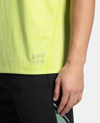 Microfiber Fabric Round Neck Half Sleeve T-Shirt with StayDry Tech - Green Glow Zebra