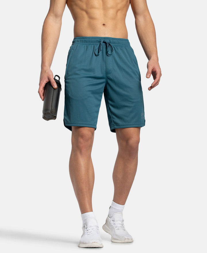 Lightweight and Breathable Microfiber Shorts with StayFresh Treatment - Indian Teal