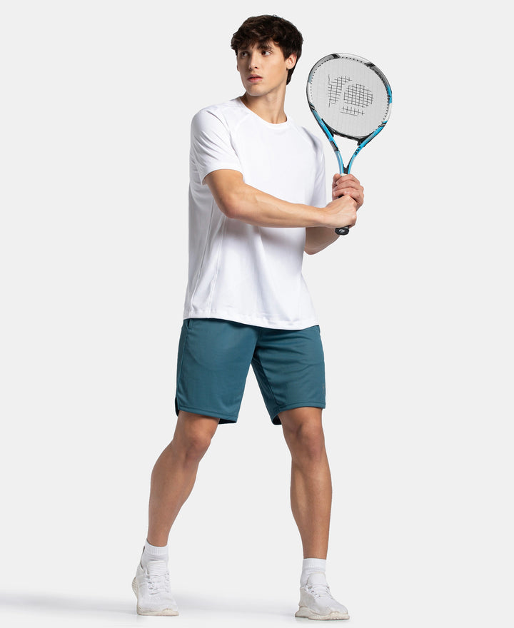 Lightweight and Breathable Microfiber Shorts with StayFresh Treatment - Indian Teal