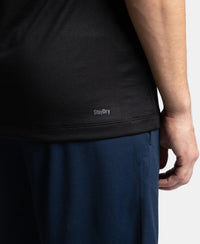 Pack of 2 Lightweight Microfiber Solid Tank Top with Breathable Mesh - Navy & Black