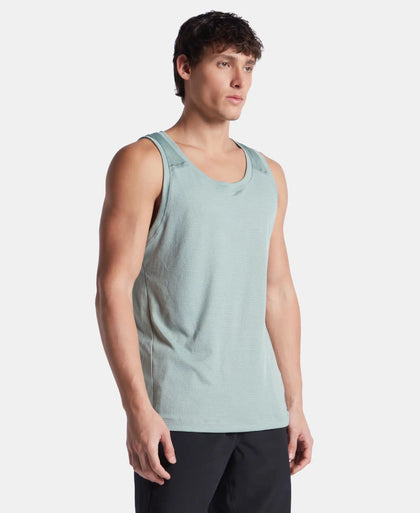 Lightweight Microfiber Solid Tank Top with Breathable Mesh - Iceberg Green