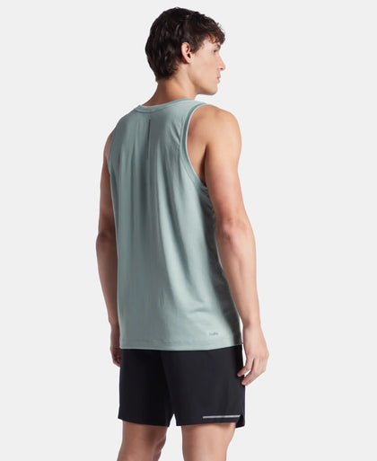 Lightweight Microfiber Solid Tank Top with Breathable Mesh - Iceberg Green