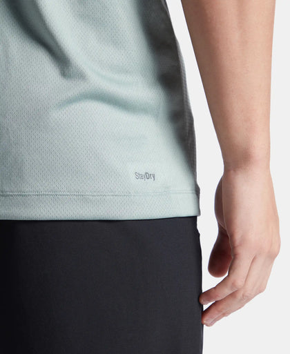 Lightweight Microfiber Solid Tank Top with Breathable Mesh - Iceberg Green