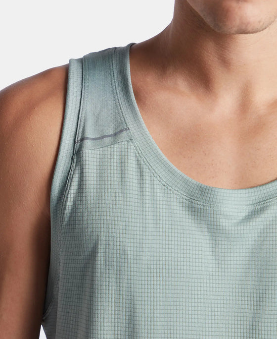 Lightweight Microfiber Solid Tank Top with Breathable Mesh - Iceberg Green