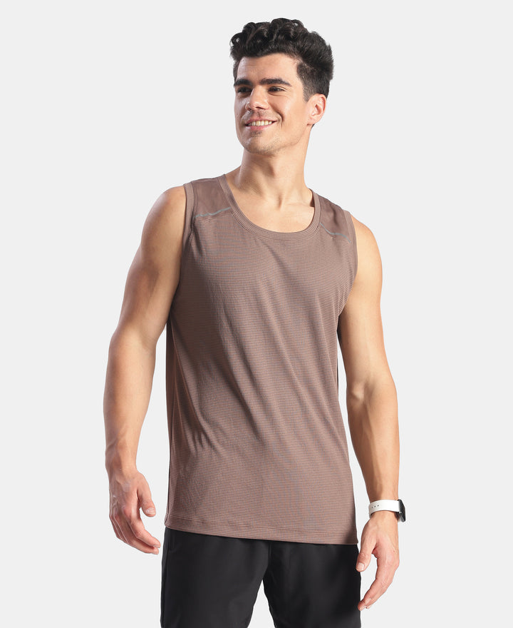 Lightweight Microfiber Solid Tank Top with Breathable Mesh - Peppercorn