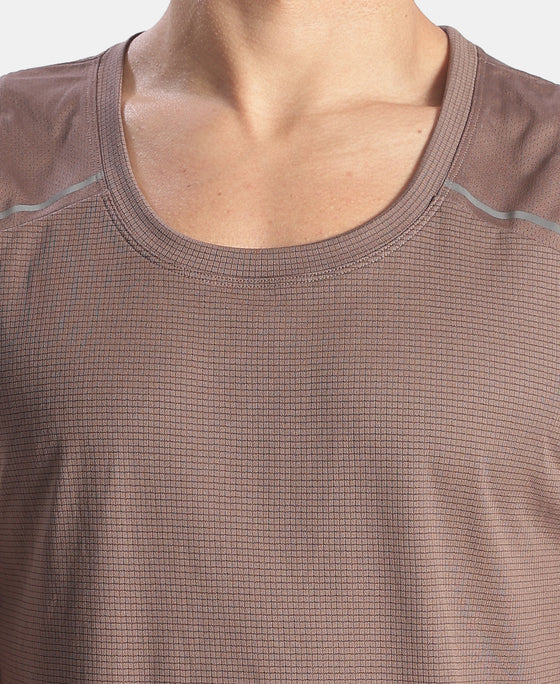 Lightweight Microfiber Solid Tank Top with Breathable Mesh - Peppercorn