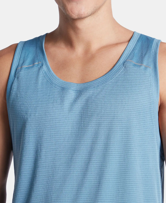 Lightweight Microfiber Solid Tank Top with Breathable Mesh - Provincial Blue