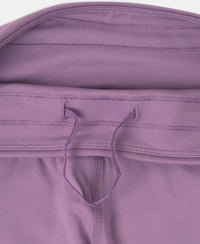 Microfiber Elastane Stretch Slim Fit Capri with Back Waistband Pocket - Chinese Violet
